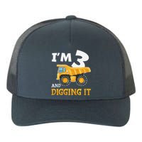 Three 3yr 3rd Birthday Construction Boy 3 Years Old Yupoong Adult 5-Panel Trucker Hat