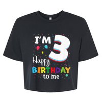 Three 3yr 3th Birthday Happy Birthday 3 Years Old Bella+Canvas Jersey Crop Tee