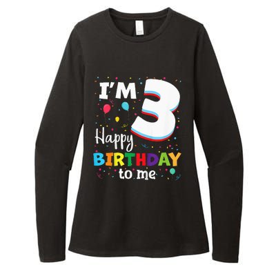 Three 3yr 3th Birthday Happy Birthday 3 Years Old Womens CVC Long Sleeve Shirt