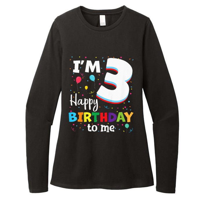 Three 3yr 3th Birthday Happy Birthday 3 Years Old Womens CVC Long Sleeve Shirt