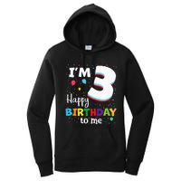 Three 3yr 3th Birthday Happy Birthday 3 Years Old Women's Pullover Hoodie