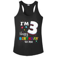 Three 3yr 3th Birthday Happy Birthday 3 Years Old Ladies PosiCharge Competitor Racerback Tank