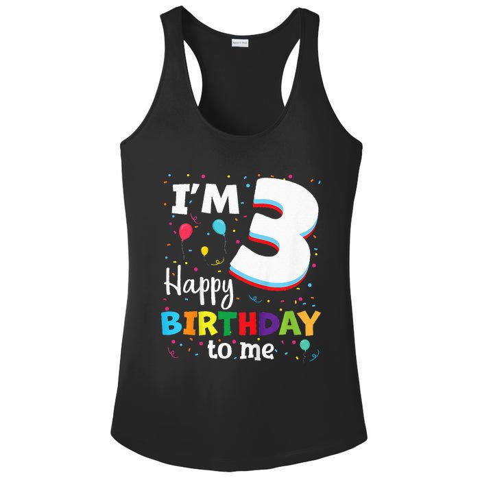 Three 3yr 3th Birthday Happy Birthday 3 Years Old Ladies PosiCharge Competitor Racerback Tank