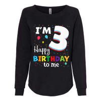 Three 3yr 3th Birthday Happy Birthday 3 Years Old Womens California Wash Sweatshirt