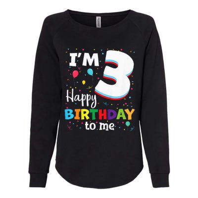 Three 3yr 3th Birthday Happy Birthday 3 Years Old Womens California Wash Sweatshirt