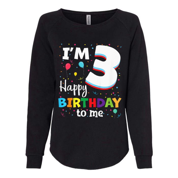 Three 3yr 3th Birthday Happy Birthday 3 Years Old Womens California Wash Sweatshirt