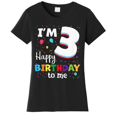 Three 3yr 3th Birthday Happy Birthday 3 Years Old Women's T-Shirt