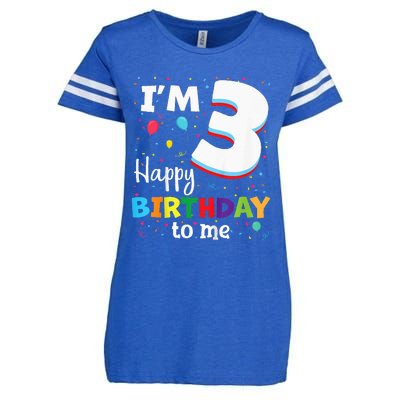 Three 3yr 3th Birthday Happy Birthday 3 Years Old Enza Ladies Jersey Football T-Shirt