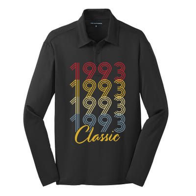 Turning 30 Birthday Decorations 30th BDay 1993 Birthday Silk Touch Performance Long Sleeve Polo