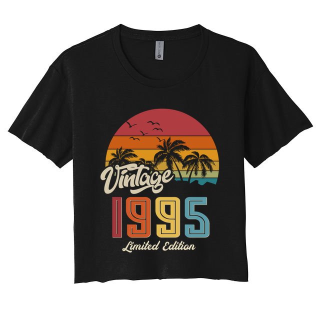 Tropical 30th Birthday Vintage 1995 Limited Edition Crop Top
