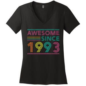 Turning 30 Birthday Decorations 30th BDay 1993 Birthday Women's V-Neck T-Shirt