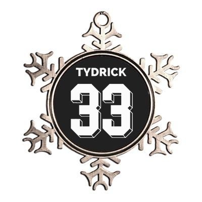 Tydrick 33 Football Sports Game Day Athletic Player Metallic Star Ornament