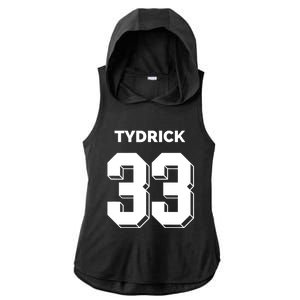 Tydrick 33 Football Sports Game Day Athletic Player Ladies PosiCharge Tri-Blend Wicking Draft Hoodie Tank