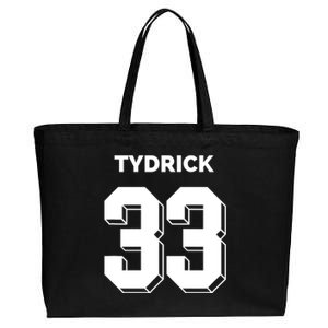 Tydrick 33 Football Sports Game Day Athletic Player Cotton Canvas Jumbo Tote