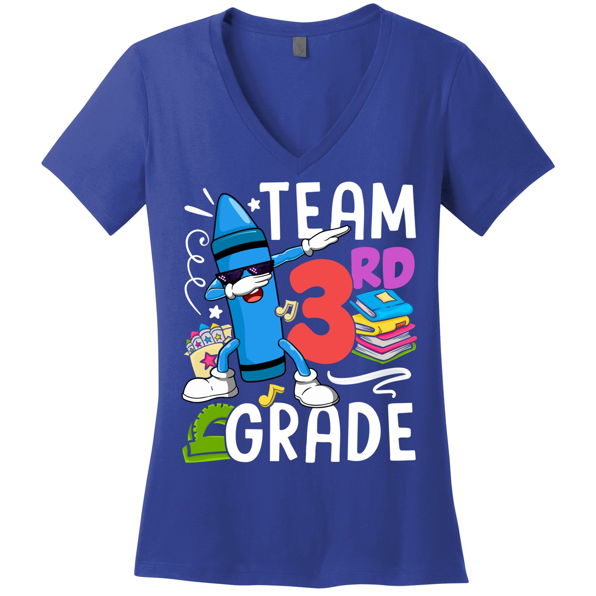Team 3Rd Grade Cute Third Grade Teacher Gift Women's V-Neck T-Shirt