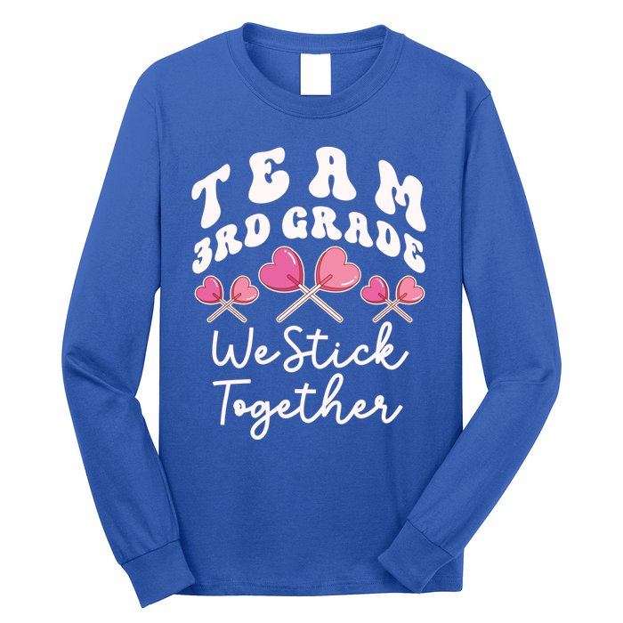 Team 3rd Grade We Stick Together Third Teacher Heart Sucker Gift Long Sleeve Shirt