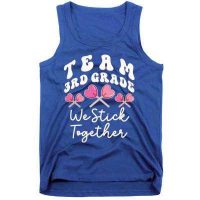 Team 3rd Grade We Stick Together Third Teacher Heart Sucker Gift Tank Top