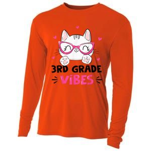 Third 3rd Grade Vibes Back to School Cute Cat Cute For Girls Cooling Performance Long Sleeve Crew