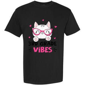 Third 3rd Grade Vibes Back to School Cute Cat Cute For Girls Garment-Dyed Heavyweight T-Shirt