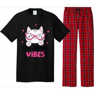 Third 3rd Grade Vibes Back to School Cute Cat Cute For Girls Pajama Set