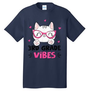 Third 3rd Grade Vibes Back to School Cute Cat Cute For Girls Tall T-Shirt