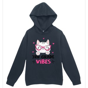 Third 3rd Grade Vibes Back to School Cute Cat Cute For Girls Urban Pullover Hoodie