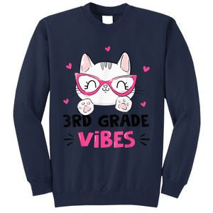 Third 3rd Grade Vibes Back to School Cute Cat Cute For Girls Tall Sweatshirt