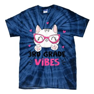 Third 3rd Grade Vibes Back to School Cute Cat Cute For Girls Tie-Dye T-Shirt