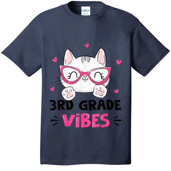 Third 3rd Grade Vibes Back to School Cute Cat Cute For Girls T-Shirt