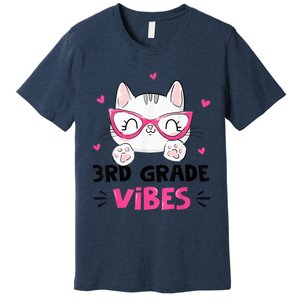 Third 3rd Grade Vibes Back to School Cute Cat Cute For Girls Premium T-Shirt