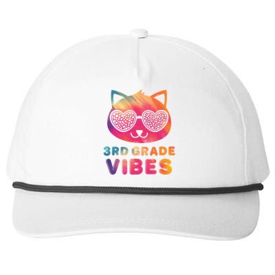 Third 3rd Grade Vibes Colorful Cat Kitty Leopard Eyes Snapback Five-Panel Rope Hat