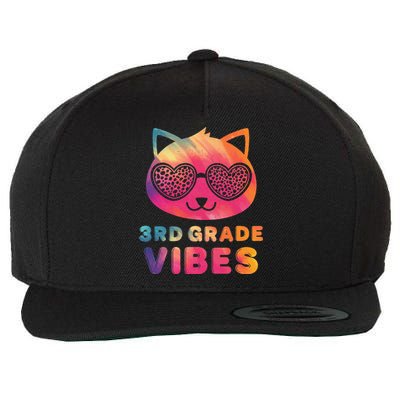 Third 3rd Grade Vibes Colorful Cat Kitty Leopard Eyes Wool Snapback Cap