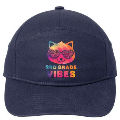 Third 3rd Grade Vibes Colorful Cat Kitty Leopard Eyes 7-Panel Snapback Hat