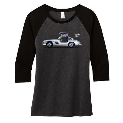 The 300 Sl Gullwing Women's Tri-Blend 3/4-Sleeve Raglan Shirt