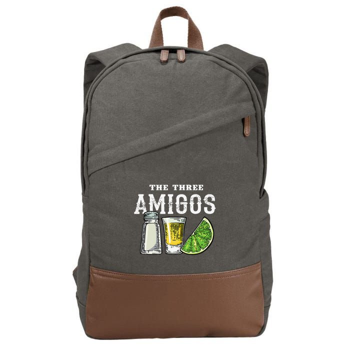 The 3 Three Amigos Tequila Shot Glass Cinco De Mayo Cotton Canvas Backpack