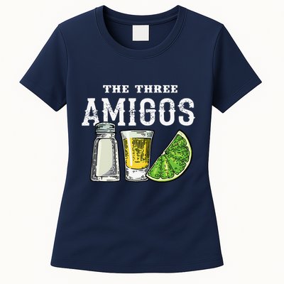 The 3 Three Amigos Tequila Shot Glass Cinco De Mayo Womens T-Shirt