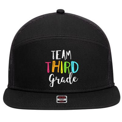 Team 3rd Third Grade Teacher Back To School 7 Panel Mesh Trucker Snapback Hat