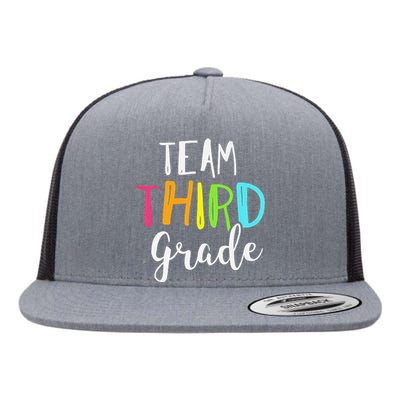 Team 3rd Third Grade Teacher Back To School Flat Bill Trucker Hat