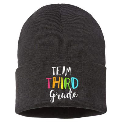 Team 3rd Third Grade Teacher Back To School Sustainable Knit Beanie