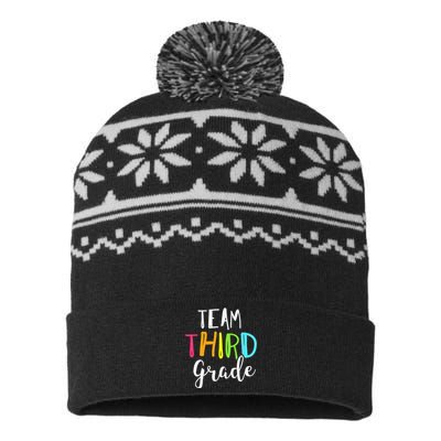 Team 3rd Third Grade Teacher Back To School USA-Made Snowflake Beanie