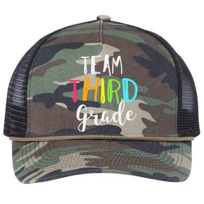 Team 3rd Third Grade Teacher Back To School Retro Rope Trucker Hat Cap