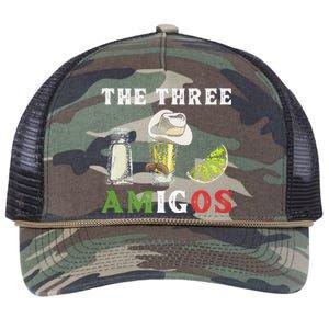 The 3 Three Amigos Funny Salt Tequila & Lime Fiesta Retro Rope Trucker Hat Cap