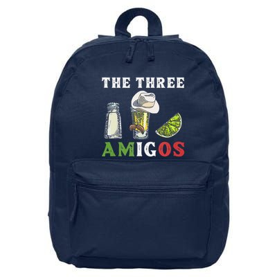 The 3 Three Amigos Funny Salt Tequila & Lime Fiesta 16 in Basic Backpack