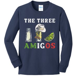 The 3 Three Amigos Funny Salt Tequila & Lime Fiesta Kids Long Sleeve Shirt