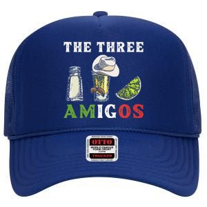 The 3 Three Amigos Funny Salt Tequila & Lime Fiesta High Crown Mesh Back Trucker Hat