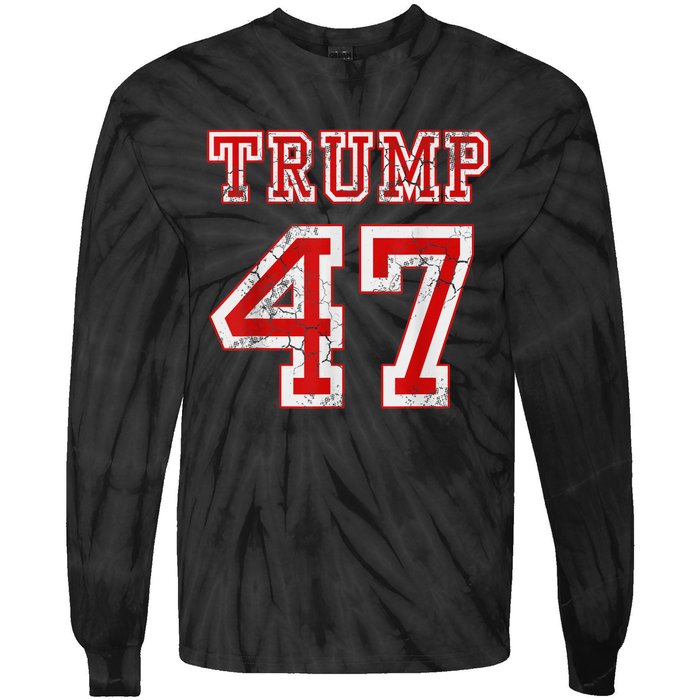 Trump 47 2024 Election Republican Conservative Tie-Dye Long Sleeve Shirt