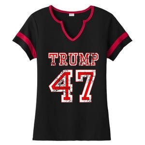 Trump 47 2024 Election Republican Conservative Wo Ladies Halftime Notch Neck Tee