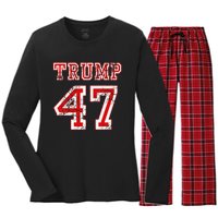 Trump 47 2024 Election Republican Conservative Wo Women's Long Sleeve Flannel Pajama Set 