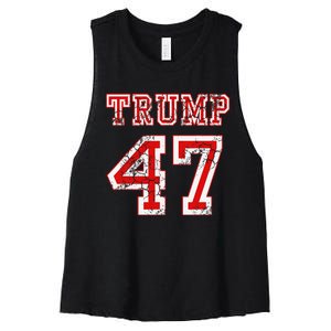 Trump 47 2024 Election Republican Conservative Wo Women's Racerback Cropped Tank