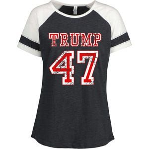 Trump 47 2024 Election Republican Conservative Wo Enza Ladies Jersey Colorblock Tee